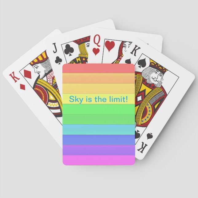 Personalized Inspirational Rainbow Colour Stripes  Playing Cards (Back)