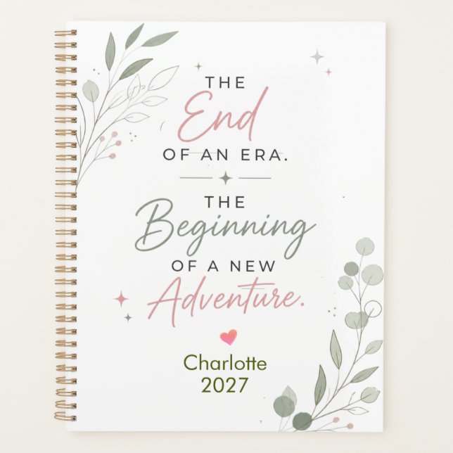 Personalized Inspirational Retirement coworker  Planner (Front)