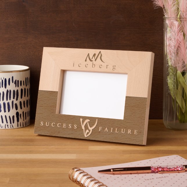 Personalized Inspirational Success Failure Iceberg Etched Frames (Left)