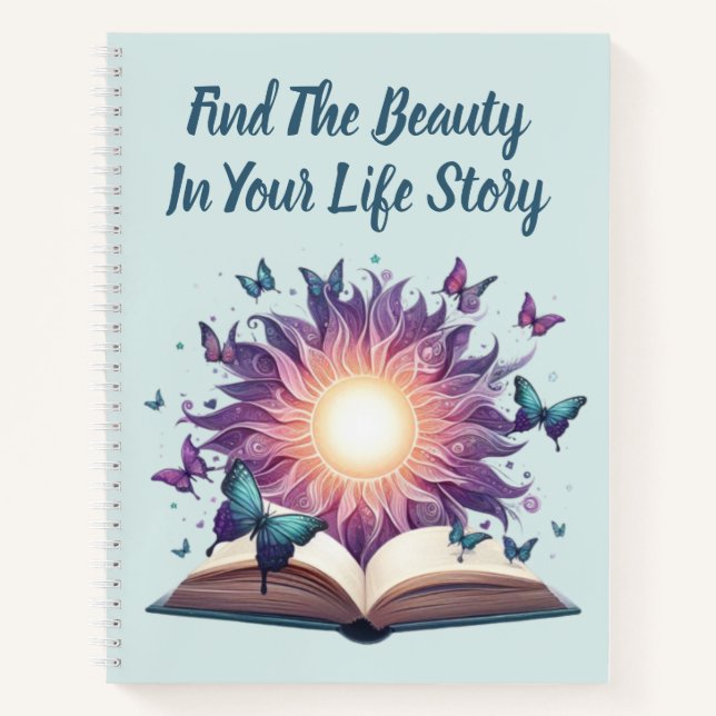 Personalized Inspirational Watercolor Butterfly  Notebook (Front)