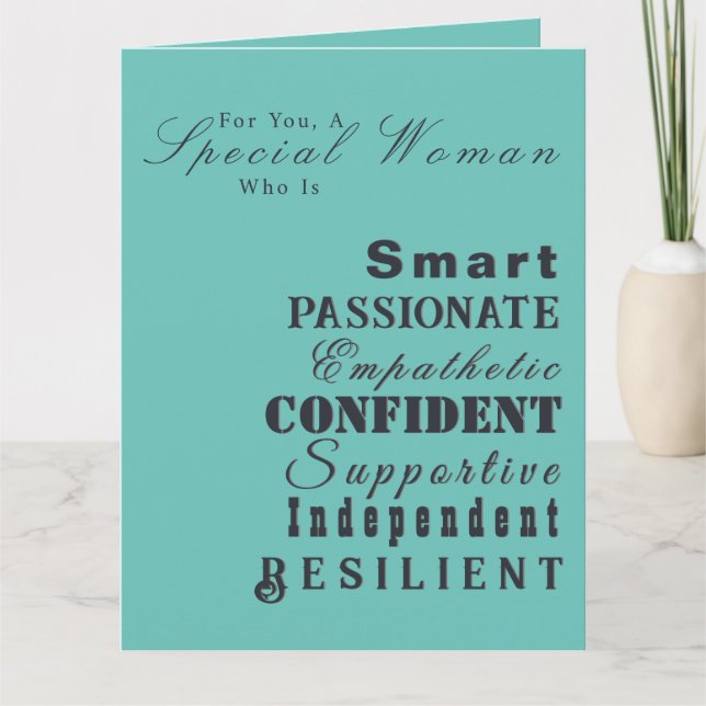 Personalized Inspirational Women, Thank You  Card (Front)