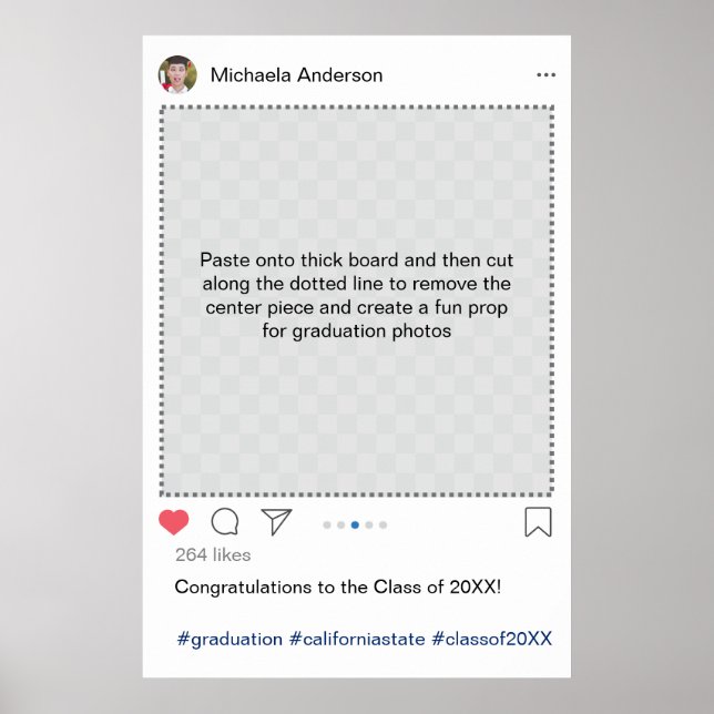 Personalized Instagram Graduation Photo Prop Poster (Front)