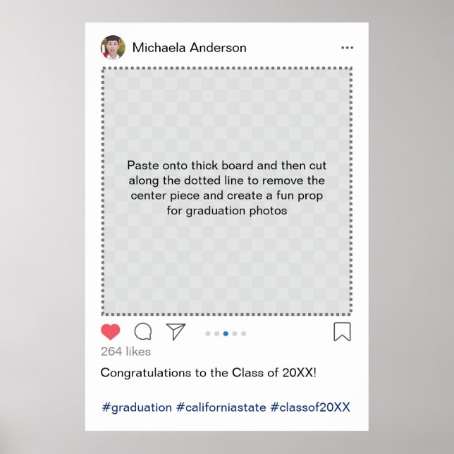 Personalized Instagram Graduation Photo Prop Poster (Front)