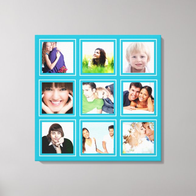 Personalized Instagram Photo Collage Canvas Print (Front)