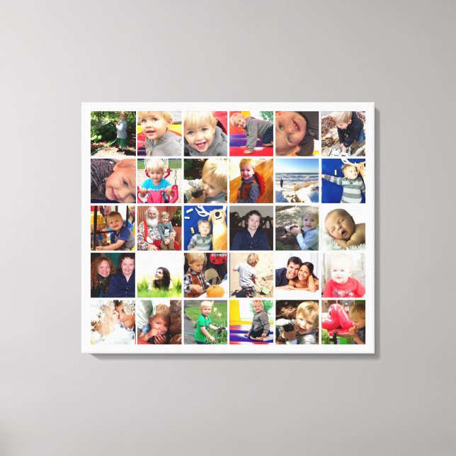 Personalized Instagram Photo Collage Canvas Print (Front)
