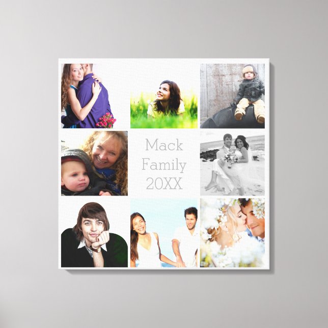 Personalized Instagram Photo Collage Canvas Print (Front)