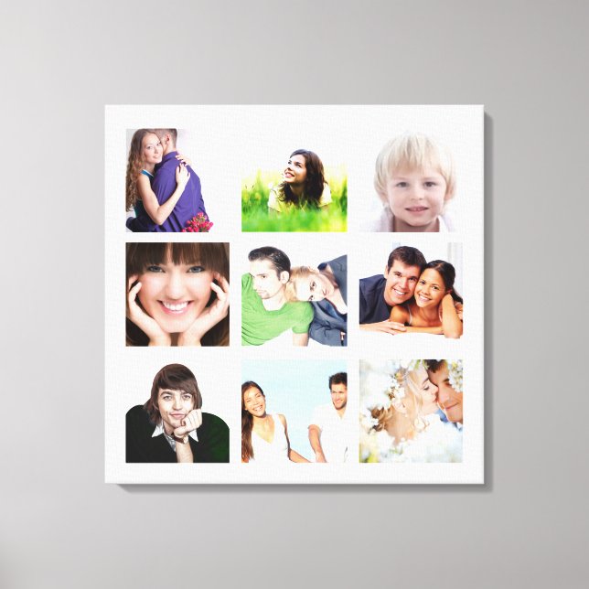 Personalized Instagram Photo Collage Canvas Print (Front)