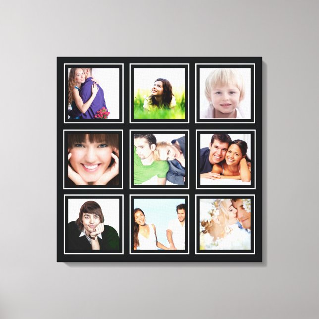 Personalized Instagram Photo Collage Canvas Print (Front)