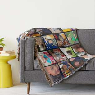 Personalized Instagram Photo Collage Throw Blanket