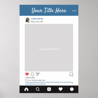Personalized Instagram photo prop selfie frame Poster