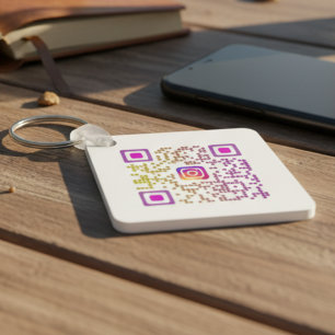 Personalized Instagram QR Code  Keychain