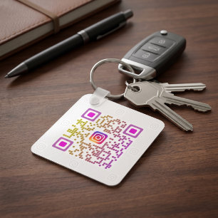 Personalized Instagram QR Code Keychain
