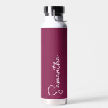 Personalized Insulated Water Bottle – Burgundy<br><div class="desc">Stay stylish and hydrated with this personalized insulated bottle, featuring your custom name in elegant white script on a rich burgundy background. With its double-wall construction, this bottle keeps beverages cold or hot for hours—making it perfect for daily use at work, the gym, or on the go. The minimalist design...</div>