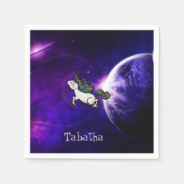 Personalized Inter-Galactic Space Unicorn Napkin (Front)