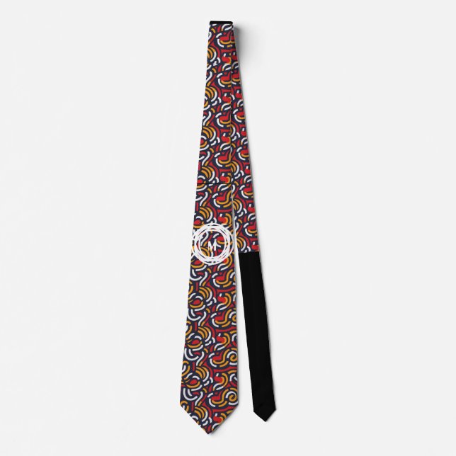 Personalized Interlocking Circular Pattern Tie (Front)