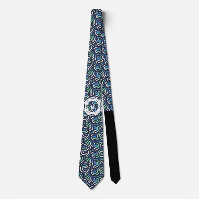 Personalized Interlocking Circular Pattern Tie (Front)