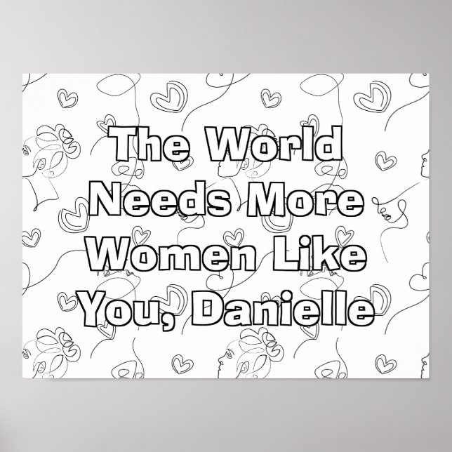 Personalized International Woman's Day Colouring Poster (Front)