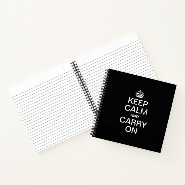 Personalized internet meme KEEP CALM and CARRY ON Notebook (Inside)