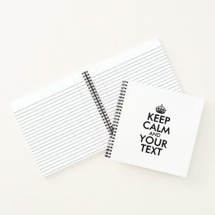 Personalized internet meme KEEP CALM and YOUR TEXT Notebook