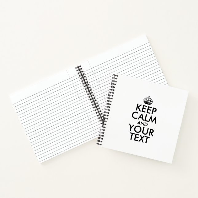 Personalized internet meme KEEP CALM and YOUR TEXT Notebook (Inside)