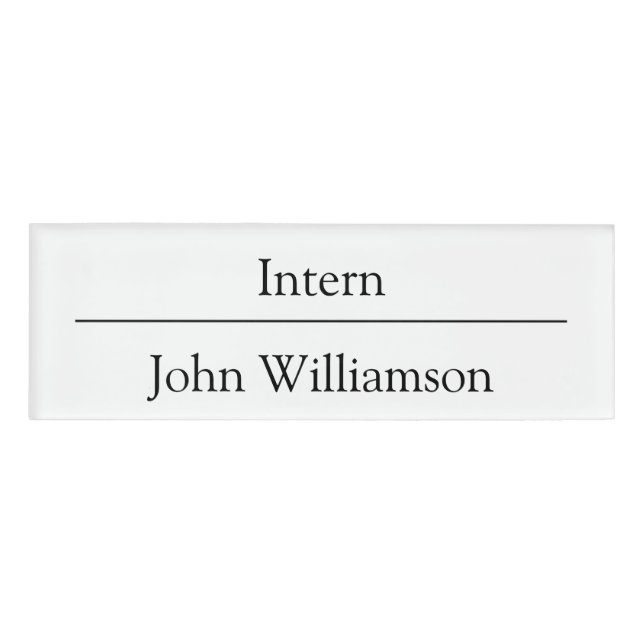 Personalized Internship or Business Position Name Tag (Front)