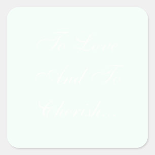 Personalized Invitations Mint Cream Square Sticker