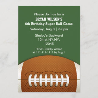 Personalized Invites Sports Party football theme