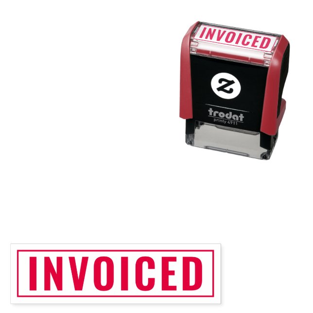 Personalized INVOICED Label Self Inking Stamp Desi (In Situ)
