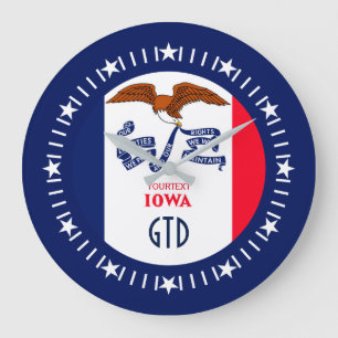 Personalized Iowa State Flag Design on Large Clock