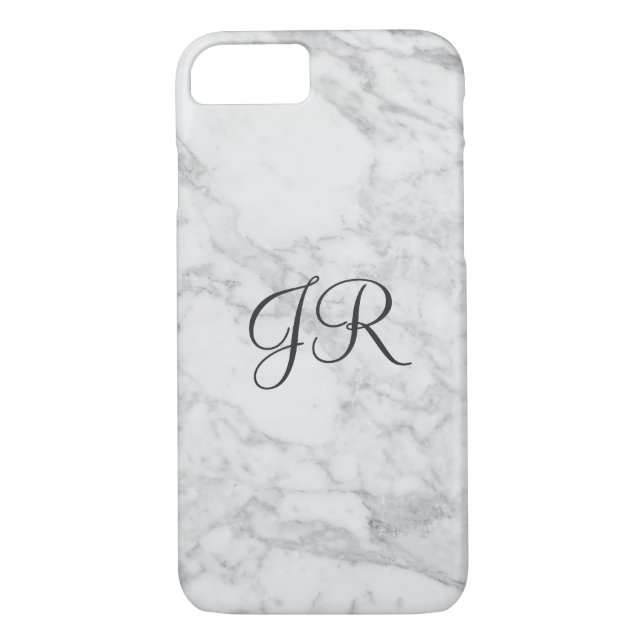 Personalized iPhone 7 case Monogram Modern Marble (Back)