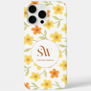 Personalized iphone Case with Orange Yellow Flower