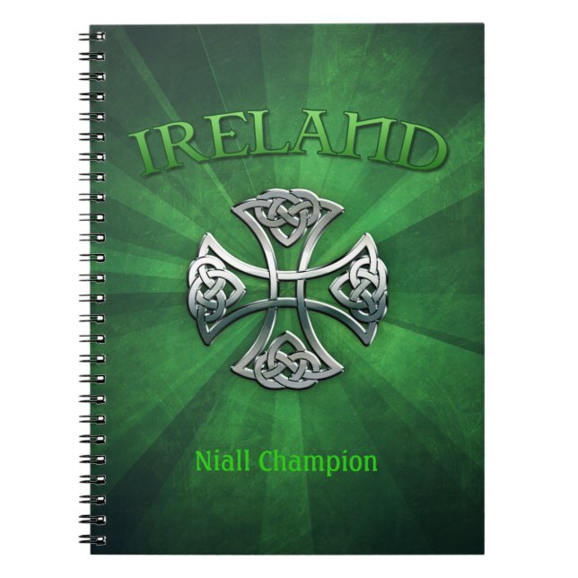Personalized Ireland Celtic Cross Notebook (Front)