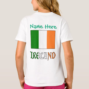 Personalized Ireland Flag Heritage Girls' T-Shirt
