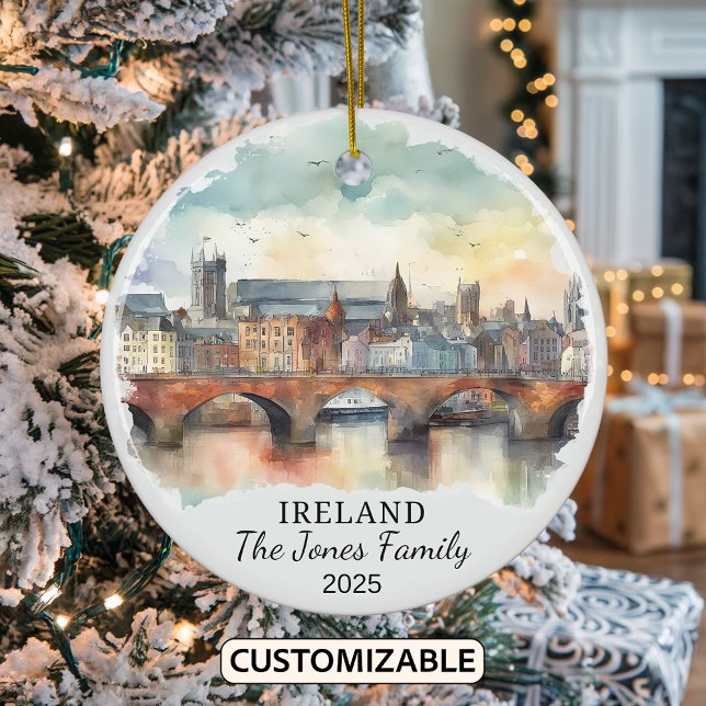 Personalized Ireland Ornament, Ireland Gift Ceramic Ornament (Creator Uploaded)