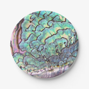 Personalized Iridescent Beautiful Natural Abalone Paper Plate
