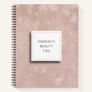 Personalized Iridescent Gold & Blush Notebook
