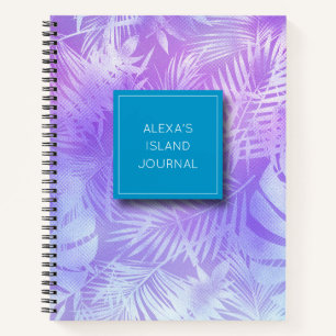 Personalized Iridescent Pastel Palm Notebook