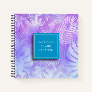 Personalized Iridescent Pastel Palm Notebook