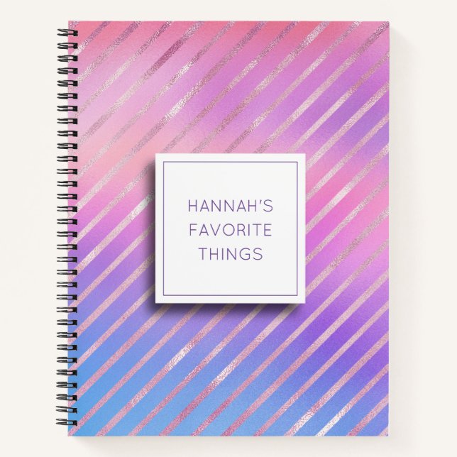 Personalized Iridescent Pastels & Gold Notebook (Front)