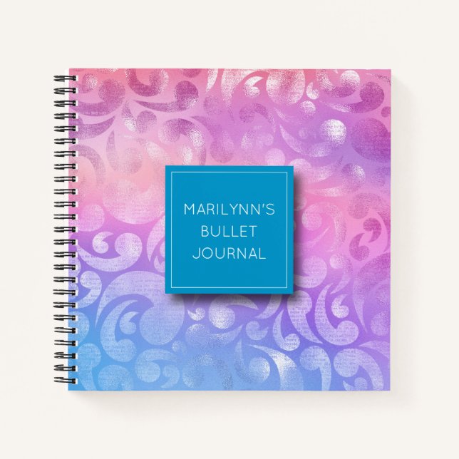 Personalized Iridescent Pattern Bullet Journal (Front)