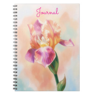 Personalized Iris Flower Pink Floral Art Journal