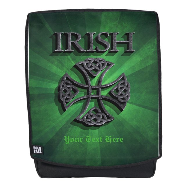 Personalized Irish Celtic Cross Backpack (Front)
