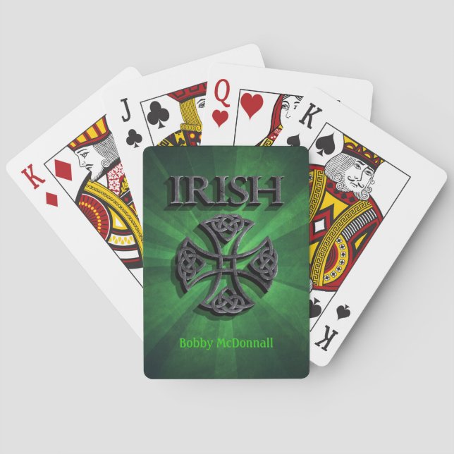Personalized Irish Celtic Cross Playing Cards (Back)