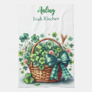 Personalized Irish Clover Kitchen Towels