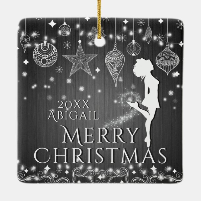Personalized Irish Dance Merry Christmas Ceramic Ornament (Back)