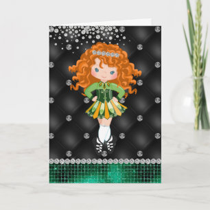 Personalized Irish Dance Redhead Girl Birthday Card