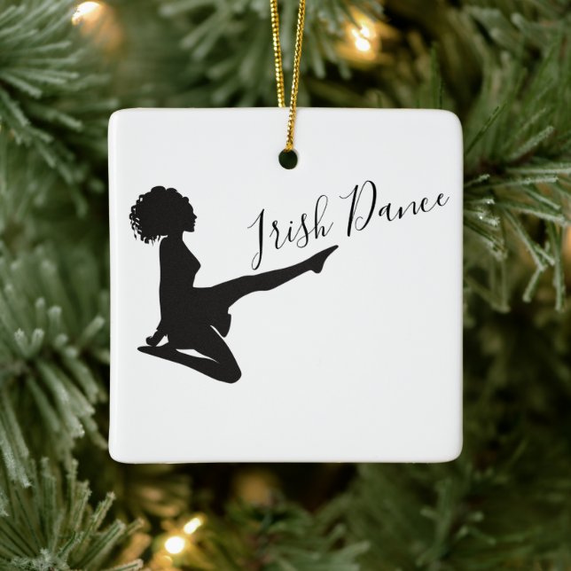 Personalized Irish Dance Soft Shoe Christmas Ceramic Ornament (Tree)