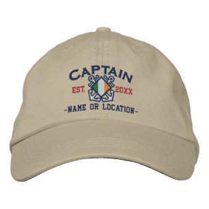 Personalized Irish Flag Anchors Captain Nautical Embroidered Hat