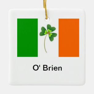 Personalized Irish Flag Ceramic Ornament