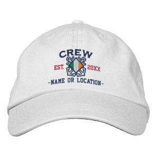 Personalized Irish Flag Crew Nautical Embroidery Embroidered Hat